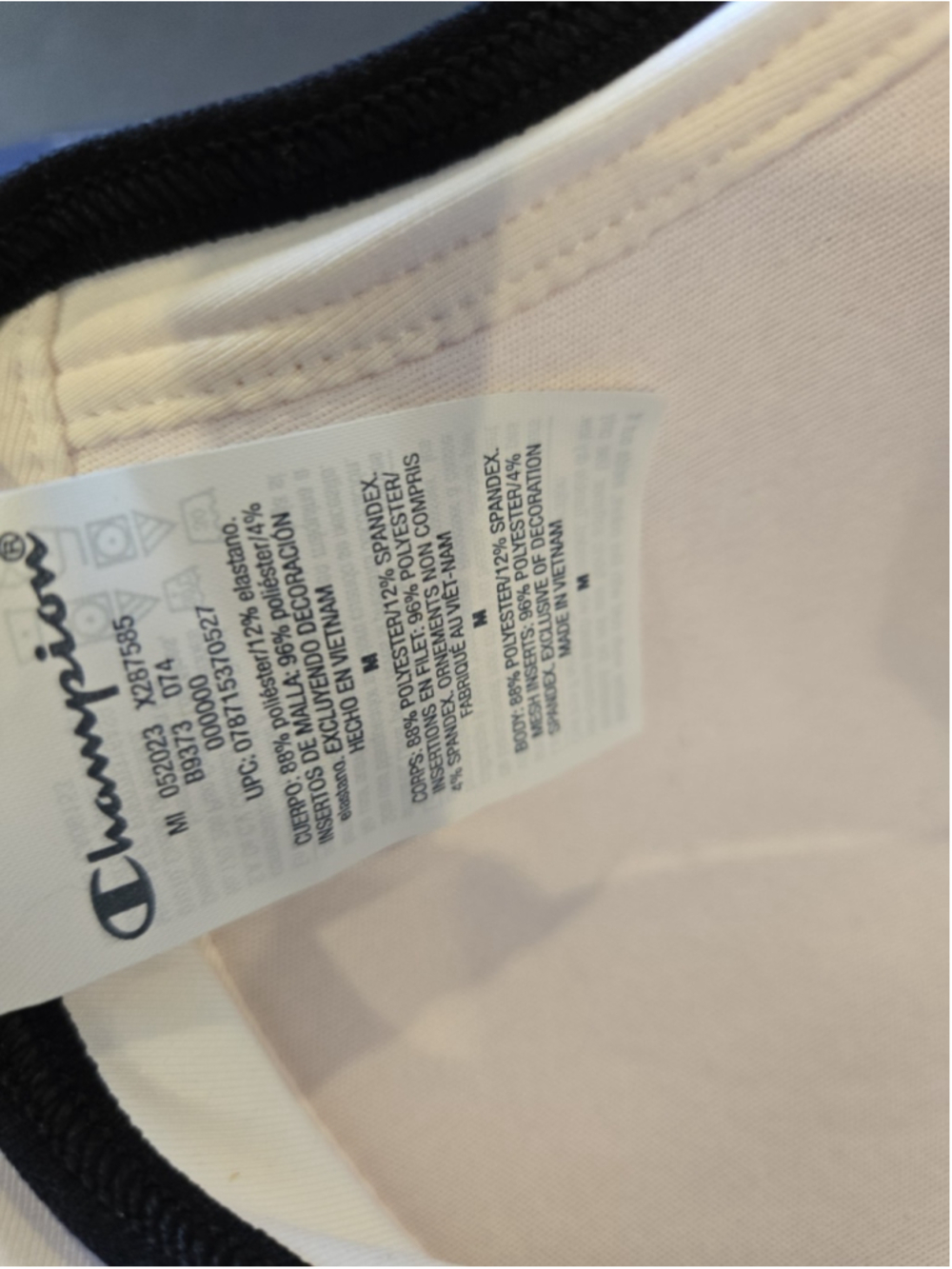 Champion Women’s Sports bra NWT Size Medium Padded Racerback White Black (D-10) - Picture 6 of 8
